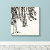 zwarte weideboom canvas afdruk (Insitu (Houten vloer))