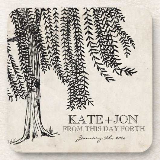 zwarte weideboom drankjes onderzetter (Voorkant)