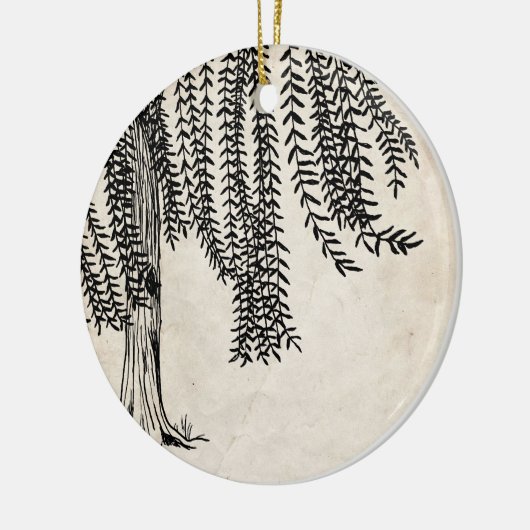  zwarte weideboom keramisch ornament (Links)