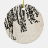 zwarte weideboom keramisch ornament (Achterkant)