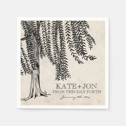 zwarte weideboom servetten (Voorkant)