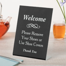 Zwarte Welkom Schoenen Uit Schoenhoezen