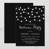 Zwarte Welkomstwoord voor witte strijklichten Kaart (Voorkant / Achterkant)