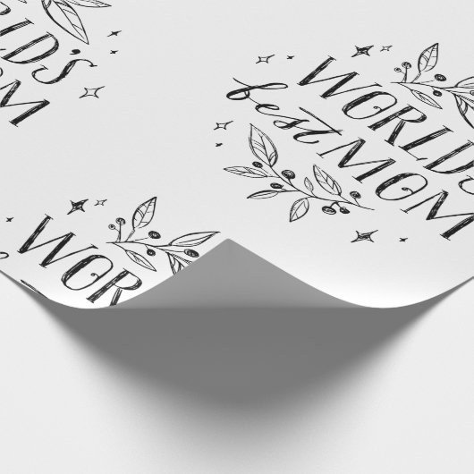 zwarte wereld beste moeder moederdag cadeaupapier (Hoek)