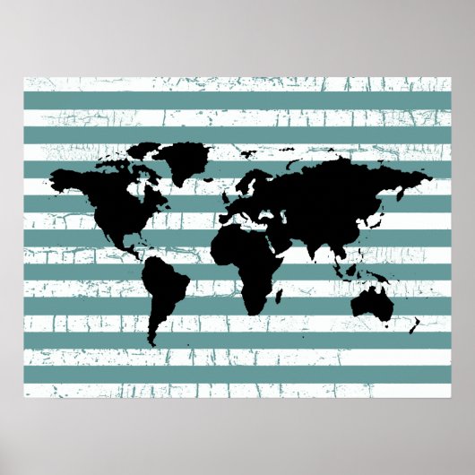 zwarte wereld met strepen poster (Voorkant)
