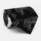 Zwarte-wereldatlas Stropdas (Opgerold)