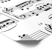 zwarte wereldkaart met muzieknotities poster (Hoek)