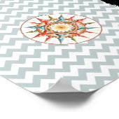 zwarte wereldkaart op chevron poster (Hoek)