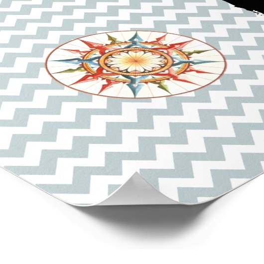 zwarte wereldkaart op chevron poster (Hoek)