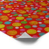 zwarte wereldkaart polka stippen poster (Hoek)