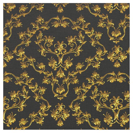 Zwarte werf van Elegant Damask Fabric Stof (Close Up)