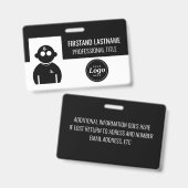 Zwarte werknemer badge (Voor- en achterkant)