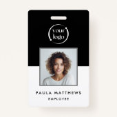 Zwarte werknemer Foto bedrijf Logo ID Badge (Voorkant)