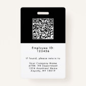 Zwarte werknemer Foto bedrijf Logo ID Badge (Achterkant)