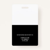 Zwarte werknemer foto-ID bedrijfsbeveiliging Badge (Achterkant)