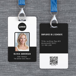 Zwarte werknemers-ID-fotokwecode-logo Badge