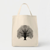 Zwarte wervelboom originele kunst hand geschetst tote bag (Voorkant)