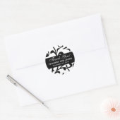 Zwarte werveling Damask bruiloft dank u labels (Envelop)