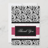 Zwarte wervelingen roze Bedankt Card (Voorkant)