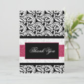 Zwarte wervelingen roze Bedankt Card (Staand voorkant)