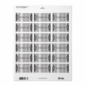 Zwarte Werveltje Metallic Zilveren Achtergrond Etiket (Full Sheet)