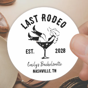 Zwarte Western Cowgirl Bachelorette Ronde Sticker