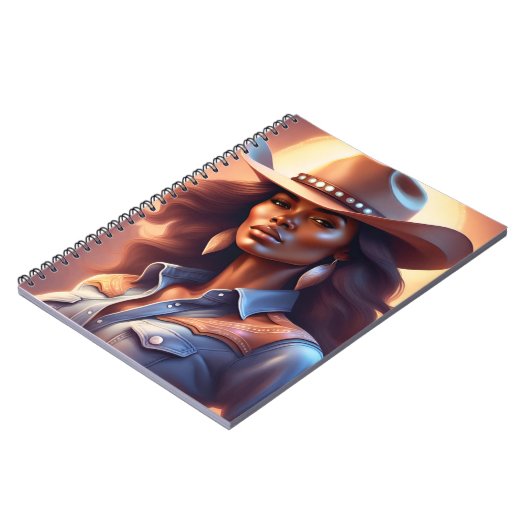 Zwarte Westerne Cowgirl Denim Notitieboek (Linkerzijde)