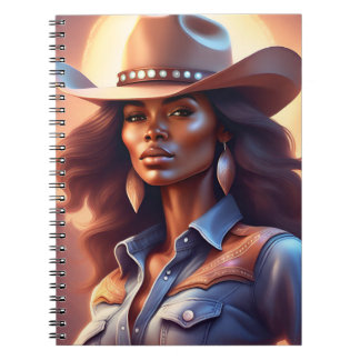 Zwarte Westerne Cowgirl Denim Notitieboek