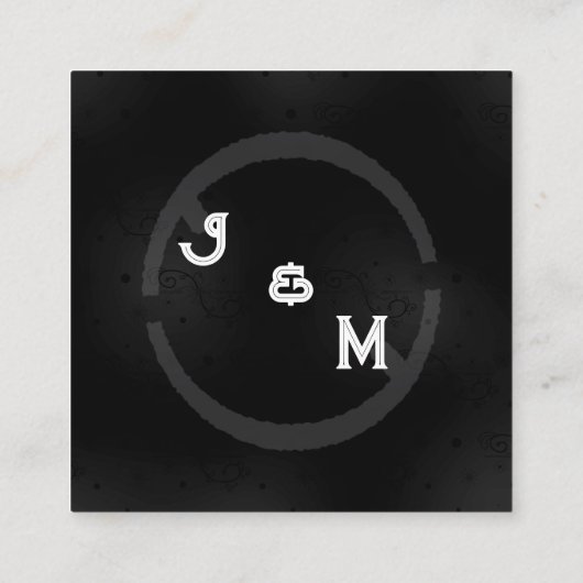 Zwarte Westerne Gothic Wedding Ste Enclosure Klein Informatiekaartje (Achterkant)