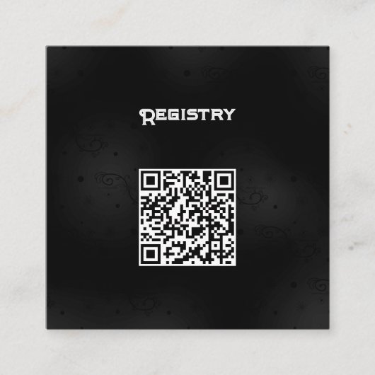 Zwarte Westerne Gothic Wedding Ste Enclosure Klein Informatiekaartje (Voorkant)