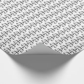 Zwarte wet schalen van rechtvaardigheid op wit cadeaupapier (Hoek)