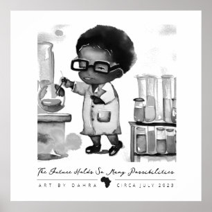 Zwarte wetenschapper poster
