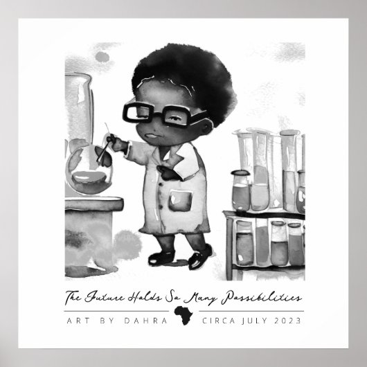 Zwarte wetenschapper poster (Voorkant)