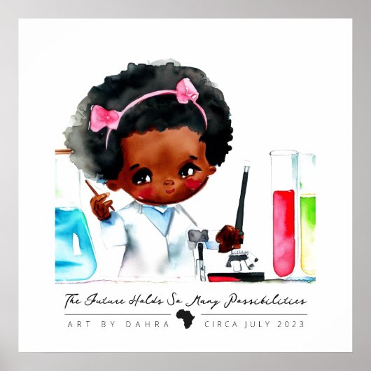 Zwarte wetenschapper poster (Voorkant)