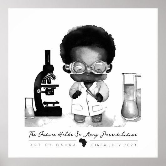 Zwarte wetenschapper poster (Voorkant)