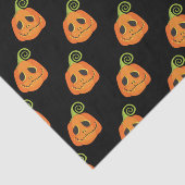Zwarte Whimsical Pumpkin Halloween Douane Tissuepapier (Detail)
