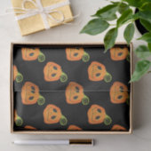 Zwarte Whimsical Pumpkin Halloween Douane Tissuepapier (Geschenk)