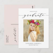 Zwarte Whimsical Script Afstudeerklas 2023 Briefkaart (Voorkant / Achterkant)