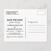 ZWARTE WHIMSISCHE SCRIPT BEWAREN DE DATUM BRIEFKAA AANKONDIGINGSKAART (Achterkant)