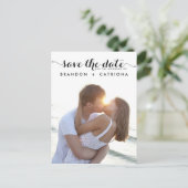 ZWARTE WHIMSISCHE SCRIPT BEWAREN DE DATUM BRIEFKAA AANKONDIGINGSKAART (Staand voorkant)