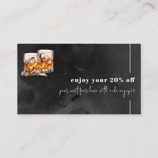 Zwarte whisky kortingskaartje (Voorkant)