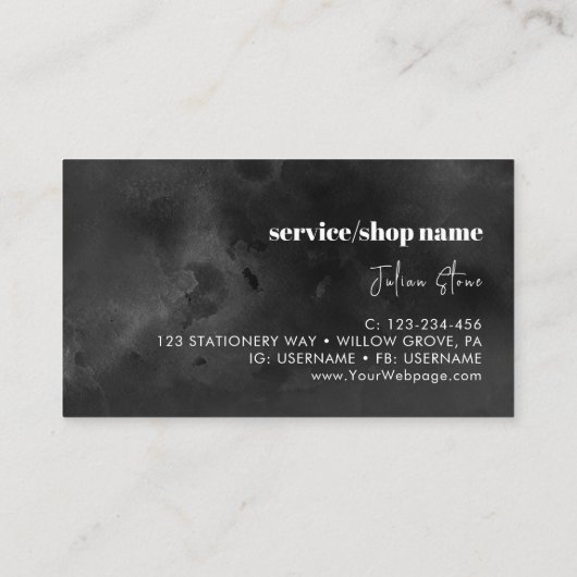 Zwarte whisky visitekaartje (Achterkant)