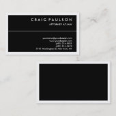 Zwarte White Border Consultant Attorney Visitekaartje (Voorkant / Achterkant)