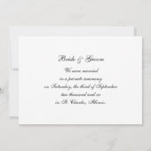 Zwarte White Dahlia Flower Marriage Announement Aankondiging (Achterkant)