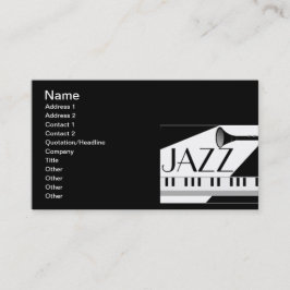 ZWARTE WHITE JAZZ MUSIC GRAPHIC VISITEKAARTJE