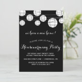 ZWARTE WHITE LANTERNS HOUSEWARMING PARTIJ INVITATI KAART (Staand voorkant)