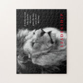 Zwarte White Lion Motivatie Leadership Quote Legpuzzel (Verticaal)