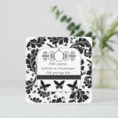 Zwarte White Multi-Purpose Uitnodiging Aankondigin (Staand voorkant)