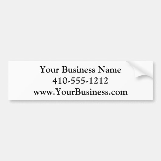 Zwarte White Professional Small Business Marketing Bumpersticker (Voorkant)