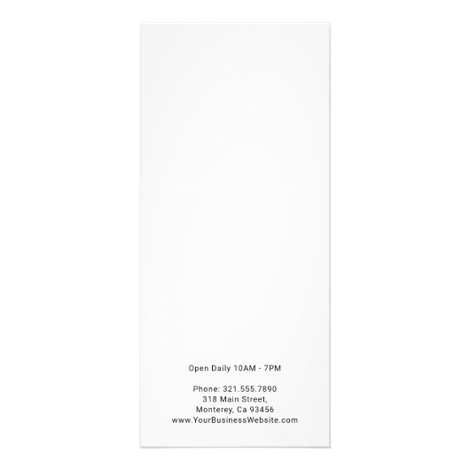 Zwarte White Simple Service Menu Logo Prijs (Achterkant)